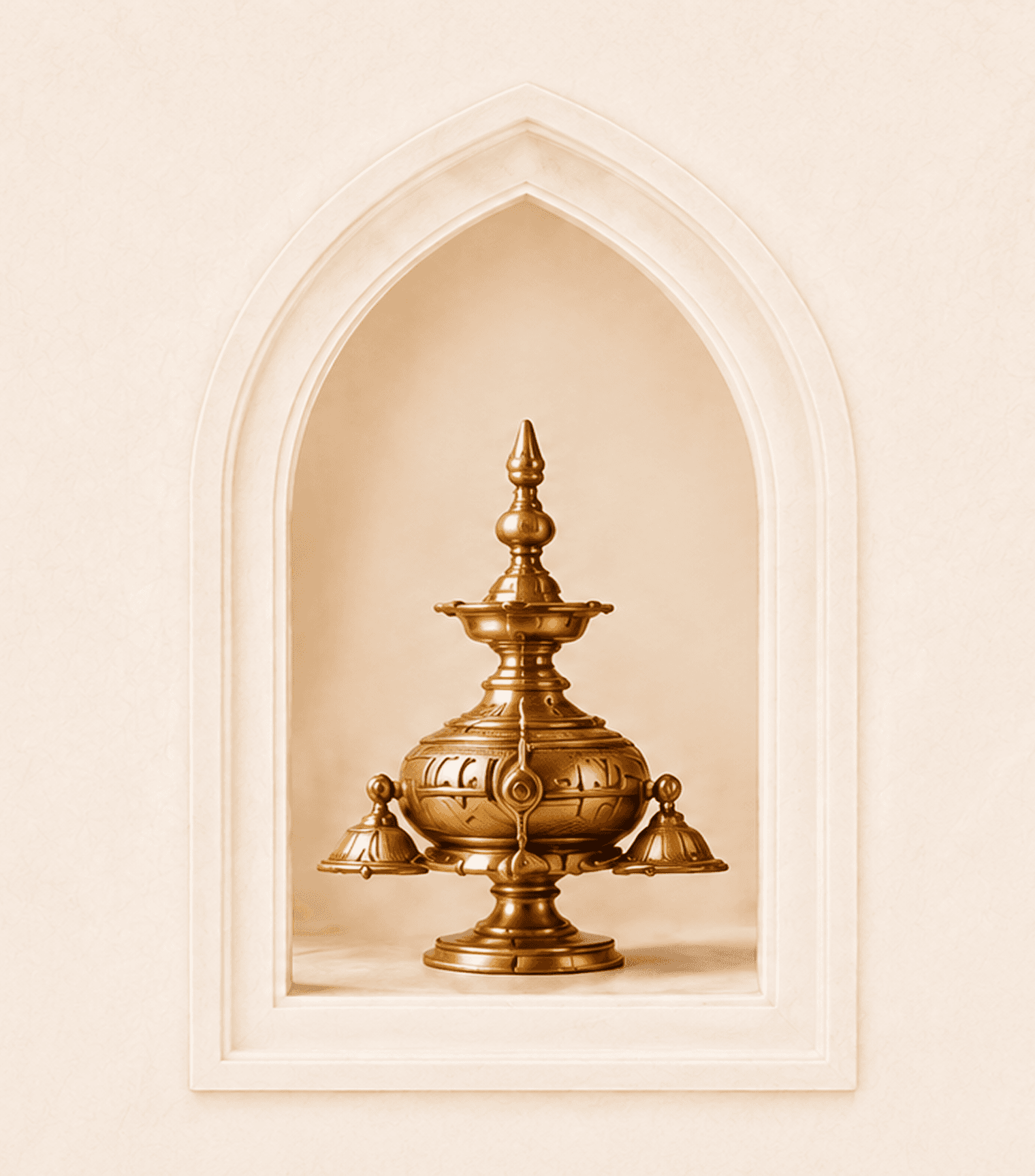 Brass temple lamp