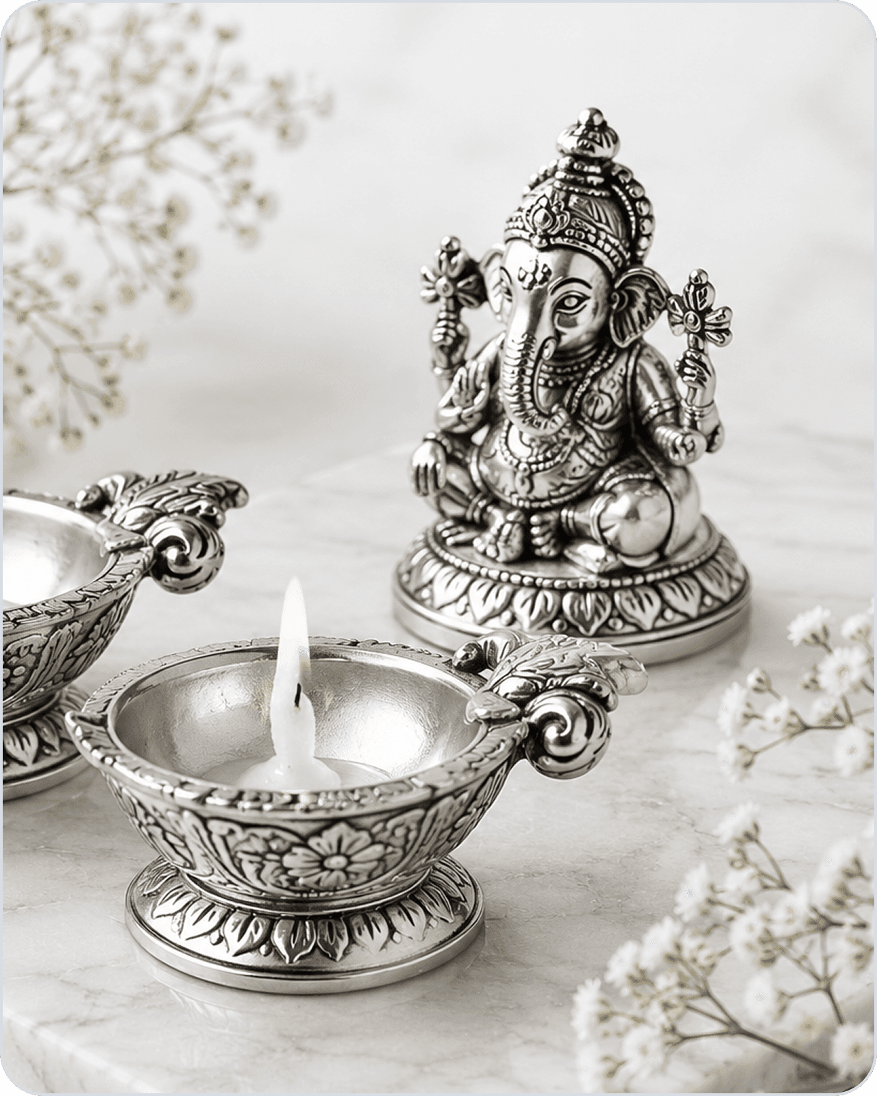 silver ornament details